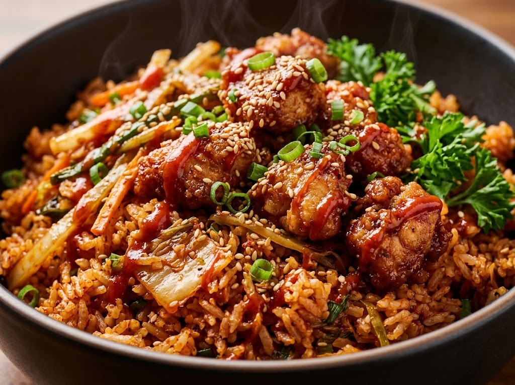 Kimchi fried rice bowl